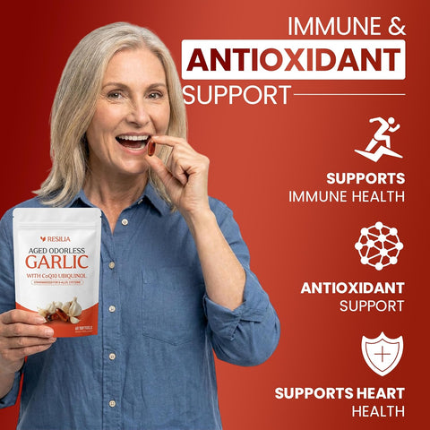 Resilia Odorless Aged Garlic Extract Softgels (60 Count)