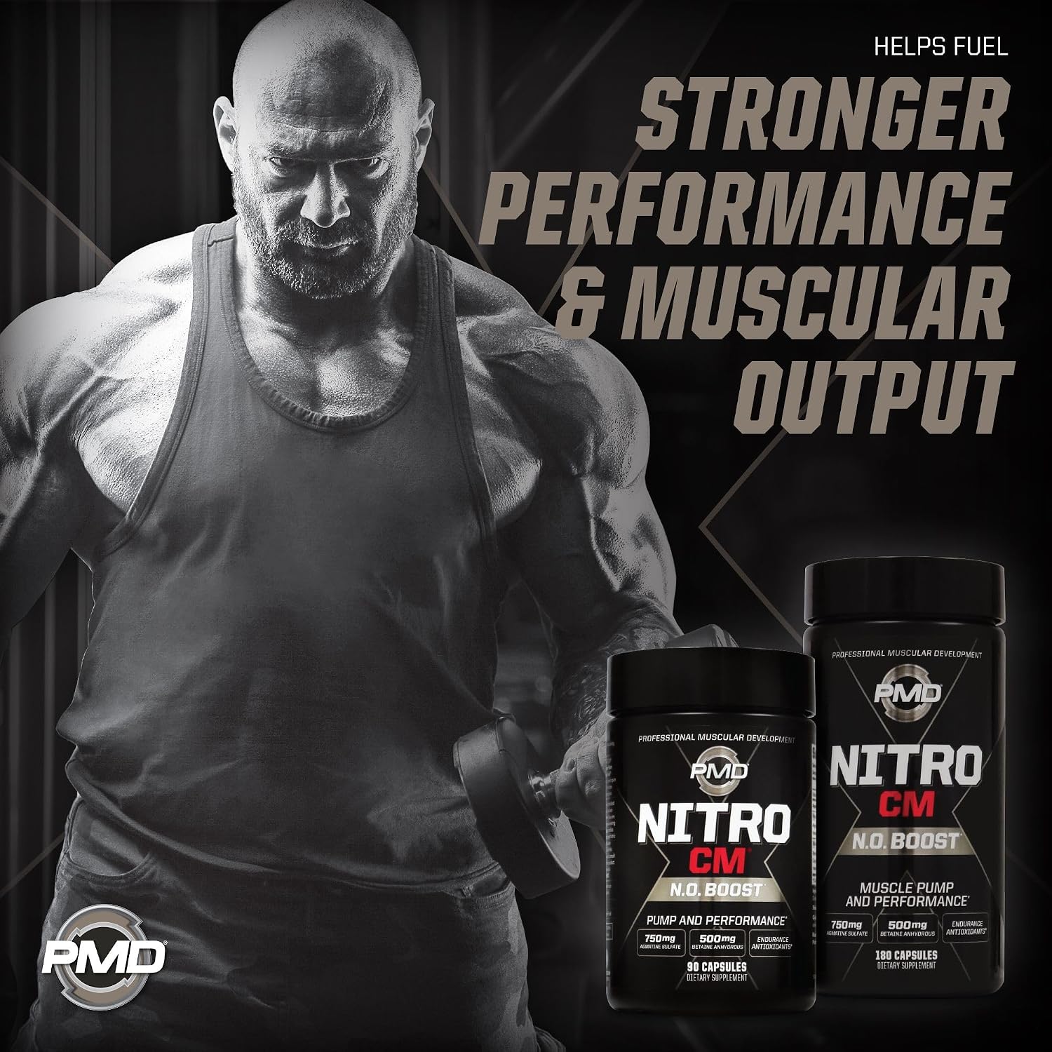 PMD Sports Nitro CM Nitric Oxide with Agmatine Supplement - 180 Capsules