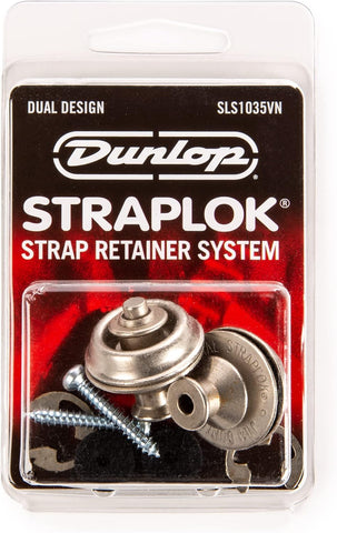 Jim Dunlop Straplok® Strap Retainers Dual Design - Vintage Nickel
