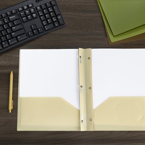 Mr. Pen- Plastic Folders with Pockets and Prongs, 5 Pack, Letter Size