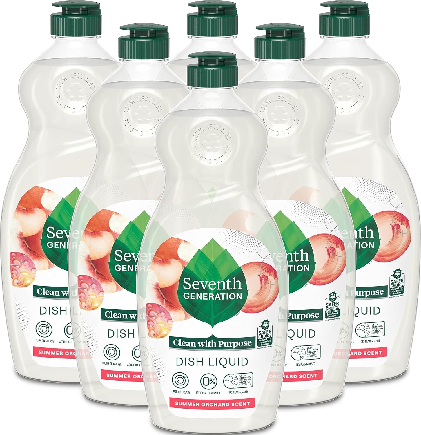 Seventh Generation Free & Clear Dish Soap, 19 oz, Pack of 6