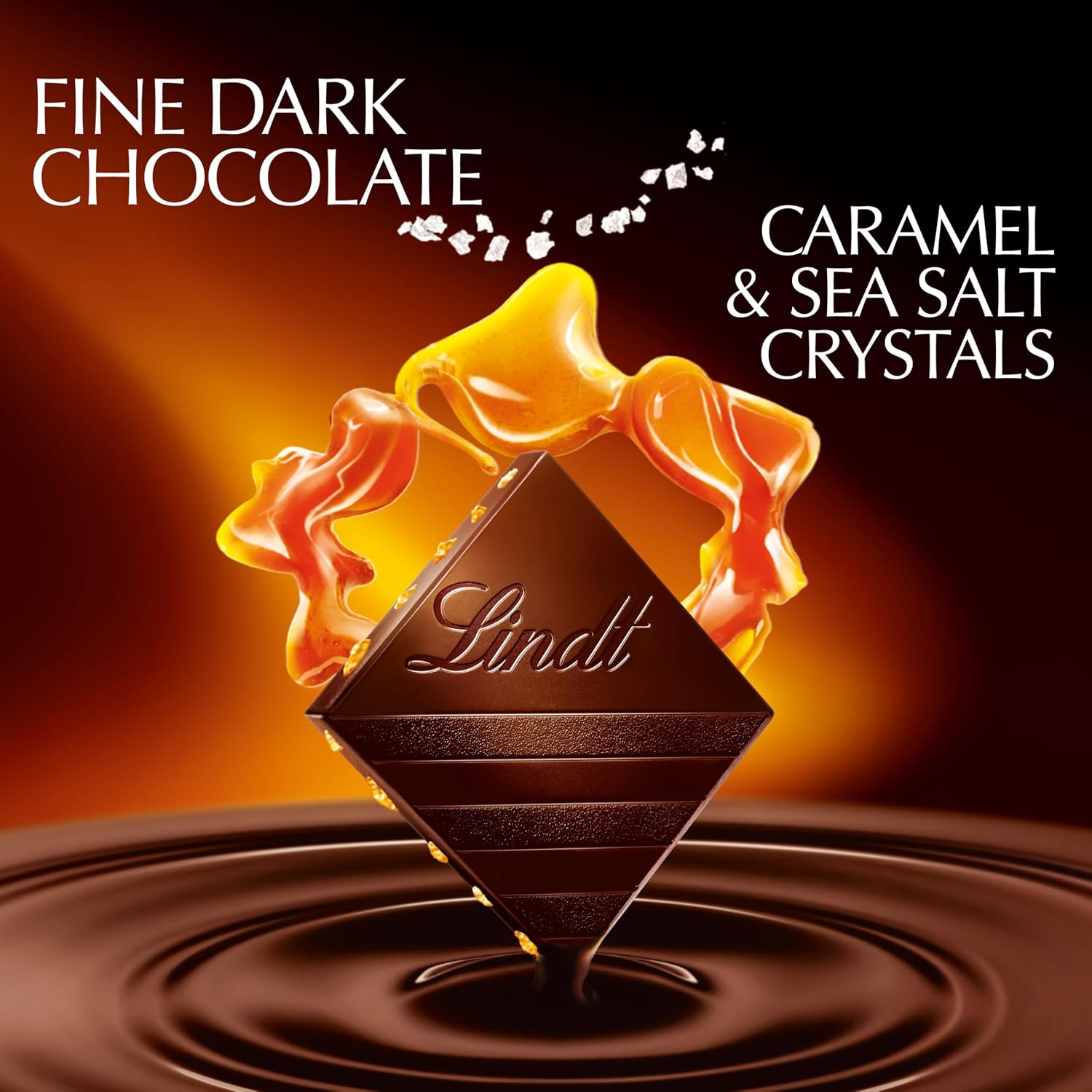 Lindt EXCELLENCE Caramel Sea Salt Dark Chocolate Bar, Dark Chocolate Candy with Pieces of Caramel and Sea Salt Crystals, 3.5 oz. (12 Pack)