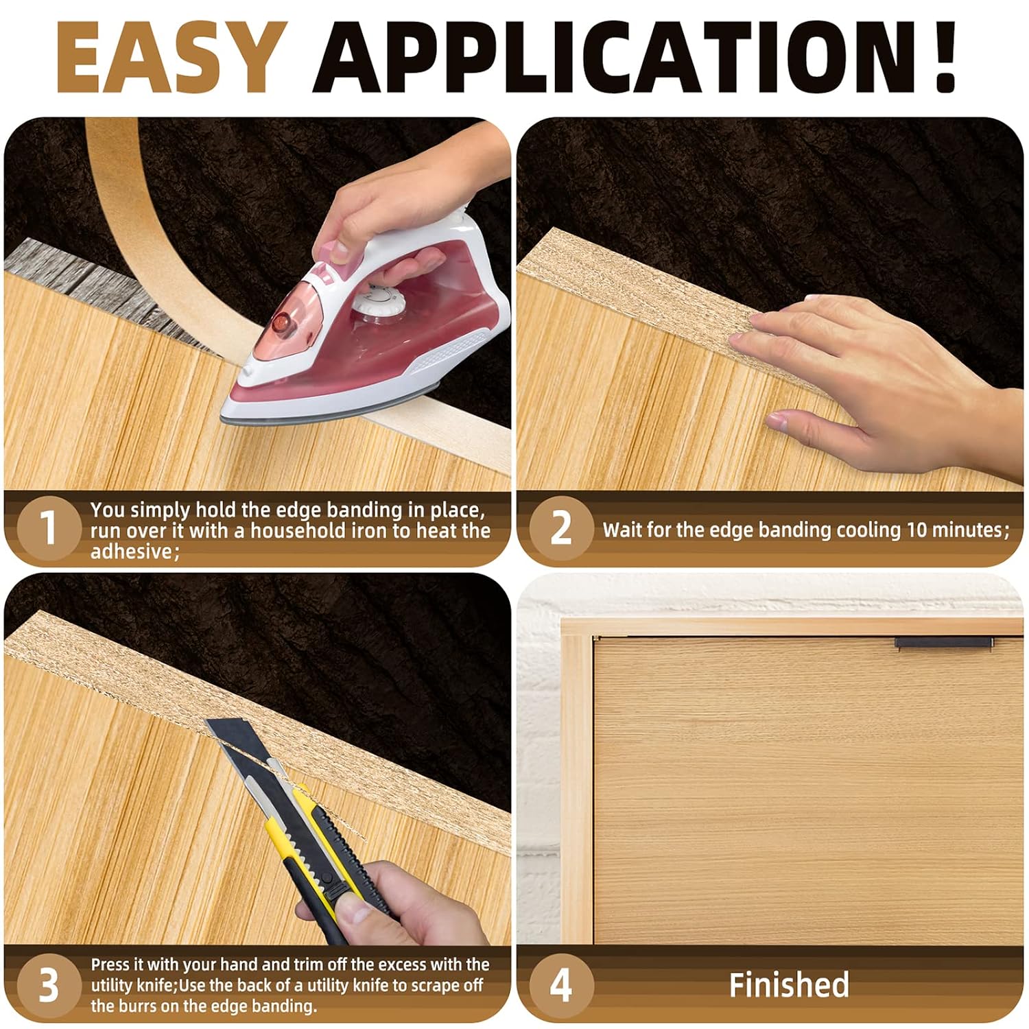 GSCIT Club Maple Edge Banding, 2 inch x 100ft Wood Edge Banding Pre-glued Flexible, Veneer Tape Banding for Cabinet Repair Furniture Restoration