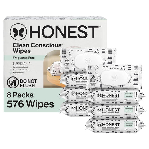 The Honest Company Multi-Use Baby Wipes, Pattern Play, 576 Count