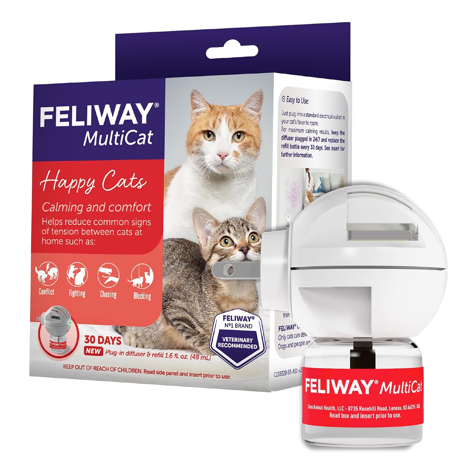 FELIWAY MultiCat Cat Calming Pheromone Diffuser Kit