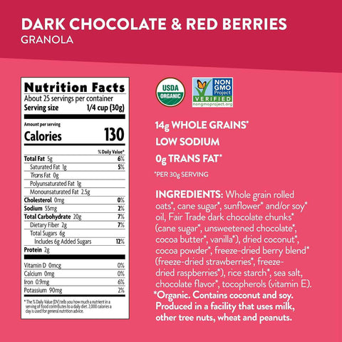 Love Crunch Dark Chocolate & Red Berries Granola, 26.4 oz (Pack of 6)