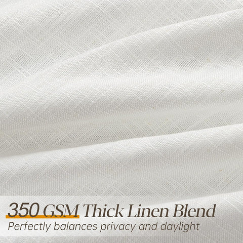 60 Inch Extra Wide Beige White Linen Pinch Pleated Curtains 112 Inches Long