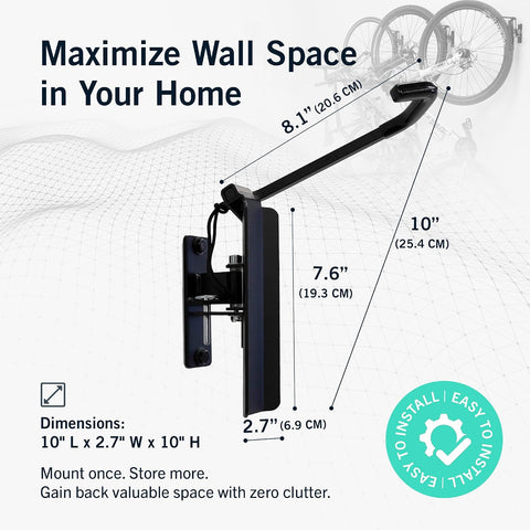 StoreYourBoard Swivel Bike Wall Mount, Vertical Rack for Garage, 4 Pack