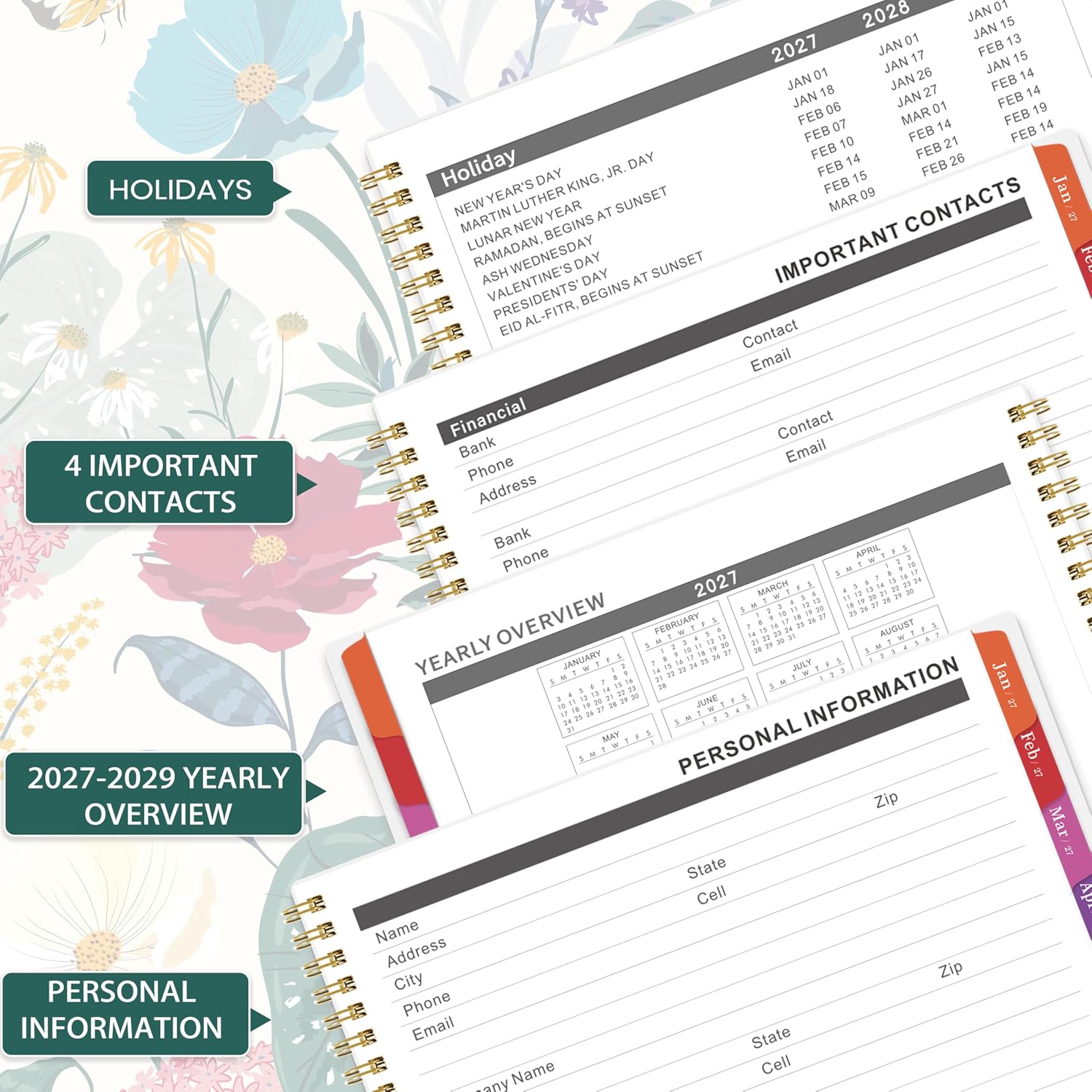 2027 Monthly Planner - January 2027 - December 2027, 9'' x 11''