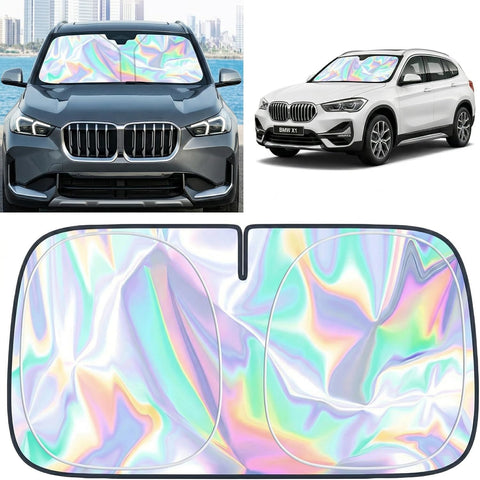 for 2016-2026 BMW X1 E84 Windshield Sun Shade - Foldable Windshield Cover Sun Shade for X1 E84 Accessories Protect Car from Sun Rays Overlapping UV Reflective Window Sunshade