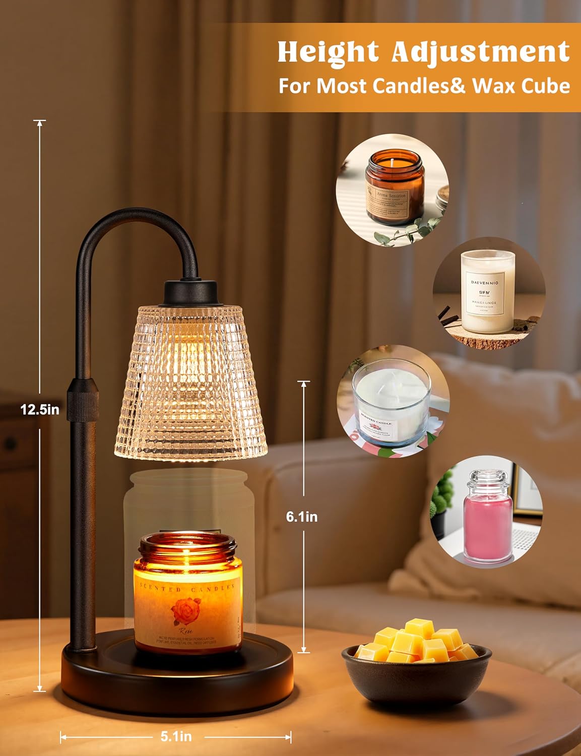 Candle Warmer Lamp with Timer Home Decor Birthday Gifts for Women