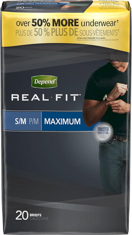 Depend Real Fit Disposable Underwear Male Waistband Style Large/X-Large, 50979, Maximum, 40 Ct