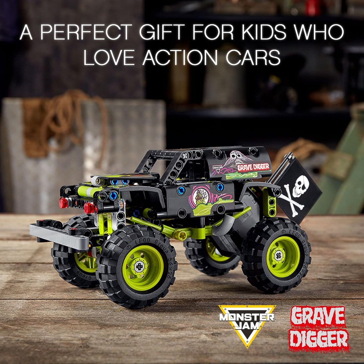 LEGO Technic Monster Jam Grave Digger 42118 Set - Truck Toy to Off-Road Buggy, Pull-Back Motor, Vehicle Building and Learning Playset, Gift for Grandchildren or Any Monster Truck Fans Ages 7 and Up