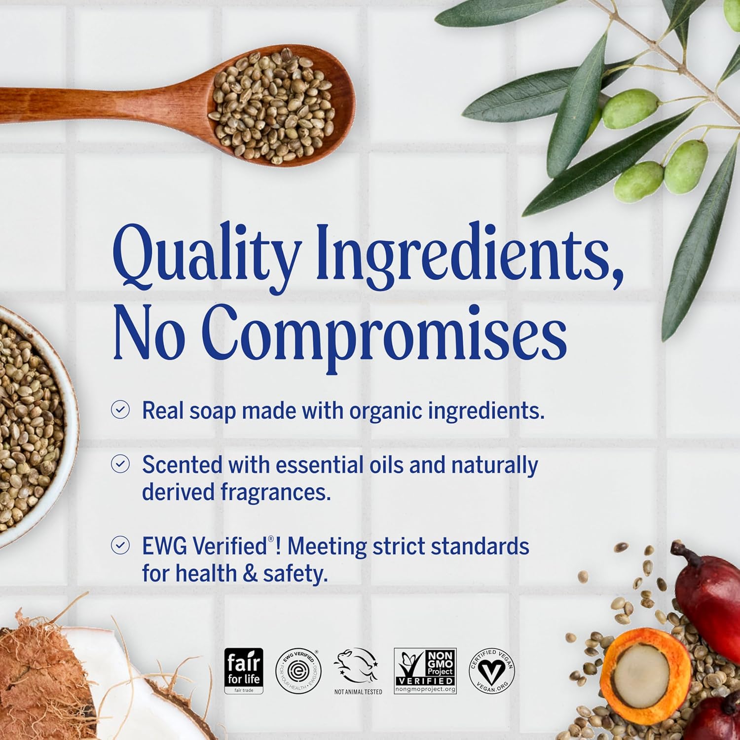 Dr. Bronner's - Pure-Castile Bar Soap (Baby Unscented, 5 ounce, 2-pack) - Made with Organic Oils, For Face, Body, Hair, Gentle for Sensitive Skin, Babies, No Added Fragrance, Biodegradable, Vegan