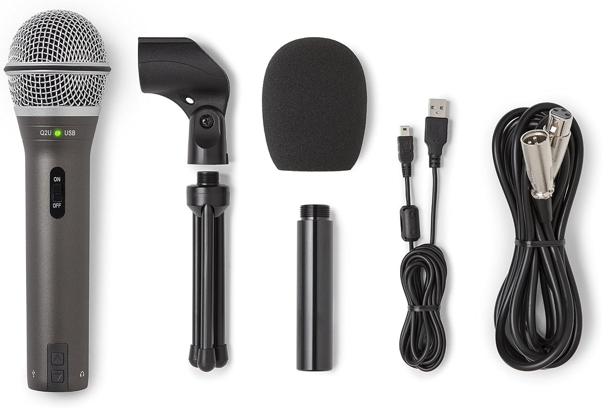 Samson Q2U USB/XLR Dynamic Microphone Recording and Podcasting Pack