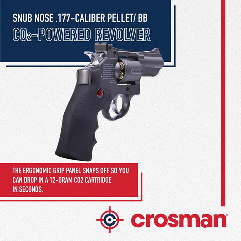 Crosman SNR357 Snub Nose .177-Caliber Pellet/BB CO2-Powered Revolver