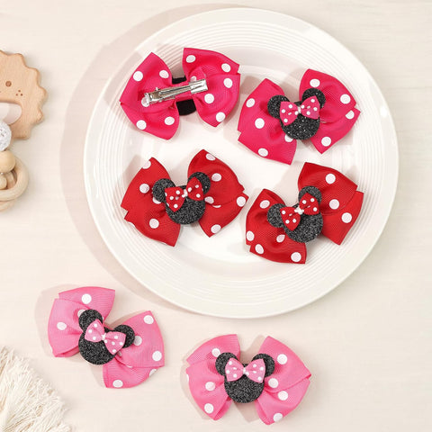 Mouse Ears Bow Clips for Girls Polka Dot Bows Hair Accessory for Toddler