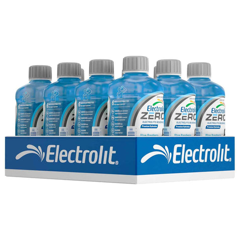 Electrolit Zero Electrolyte Beverage, Blue Raspberry, 21 fl oz (12 Pack) | Zero Sugar Hydration Sports Drinks with Electrolytes, Magnesium, Calcium & Potassium, Recovery Drink for Post Workout