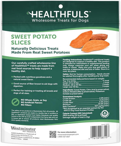HEALTHFULS Real Dried Sweet Potato Slices, Grain Free Dog Treats, 16 oz