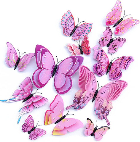 OPSEAM 3D Butterfly Wall Decor Butterfly Decorations Stickers with Magnets