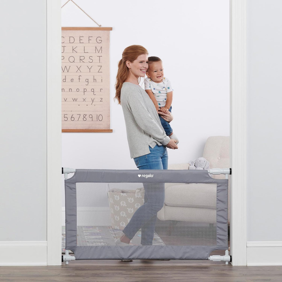 Regalo Safety 27.5"-50" Extra Wide Mesh Baby Gate, Doorways & Dooways