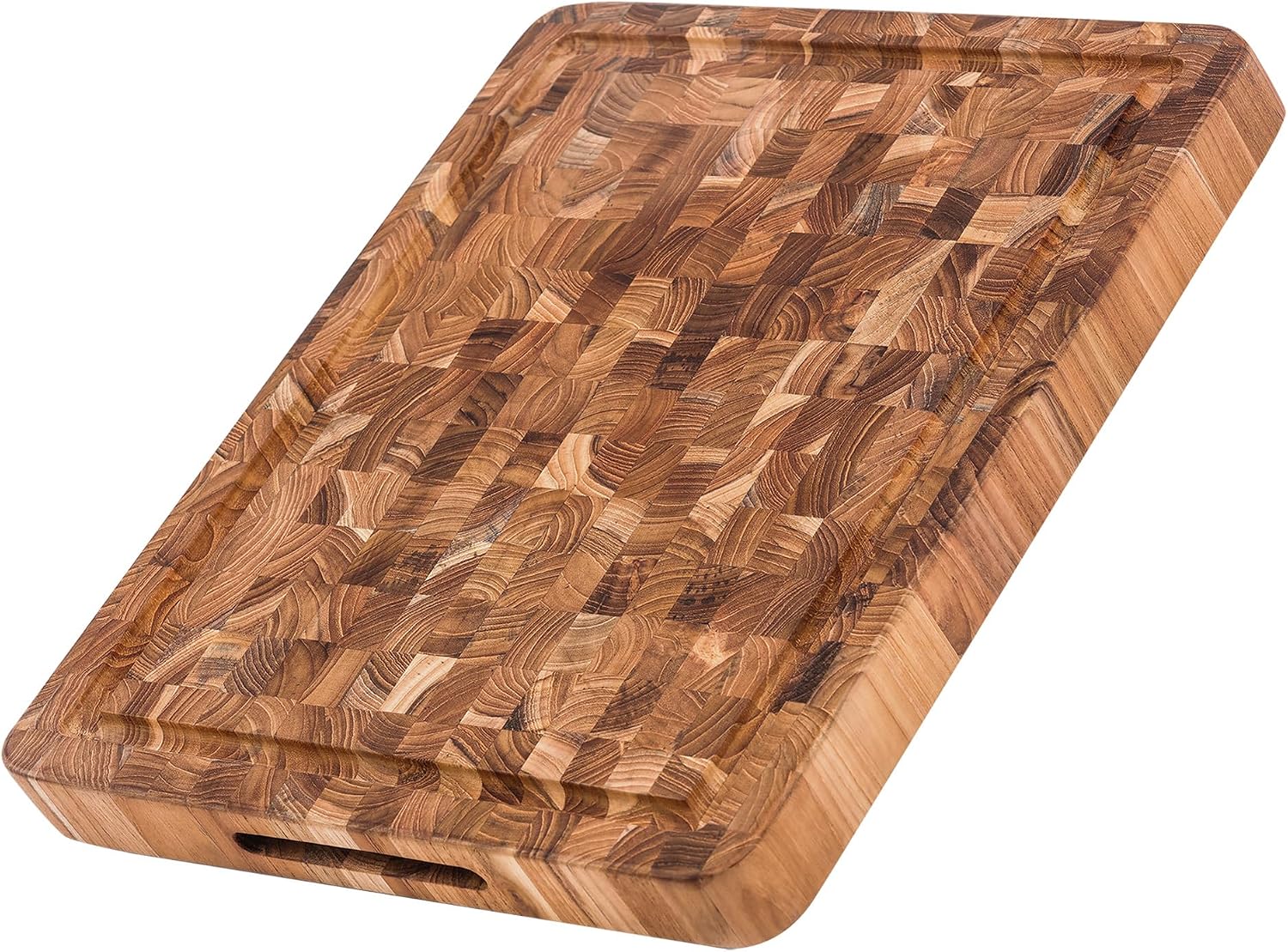Teakhaus Thick End Grain Butcher Block with Juice Groove, Medium