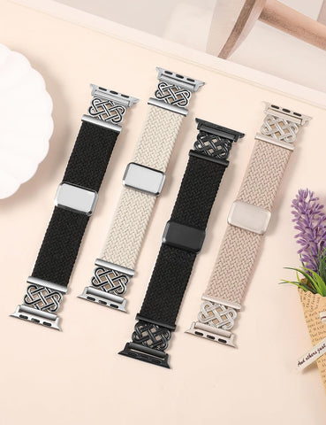 TOYOUTHS Braided Magnetic Band Compatible with Apple Watch Bands 38/40/41/42/44/45/46/49mm Women Men, Dressy Celtic Metal Stretchy Elastic Strap for iWatch Series 11 10 9 8 7 6 5 4 SE/Ultra 3 2 1
