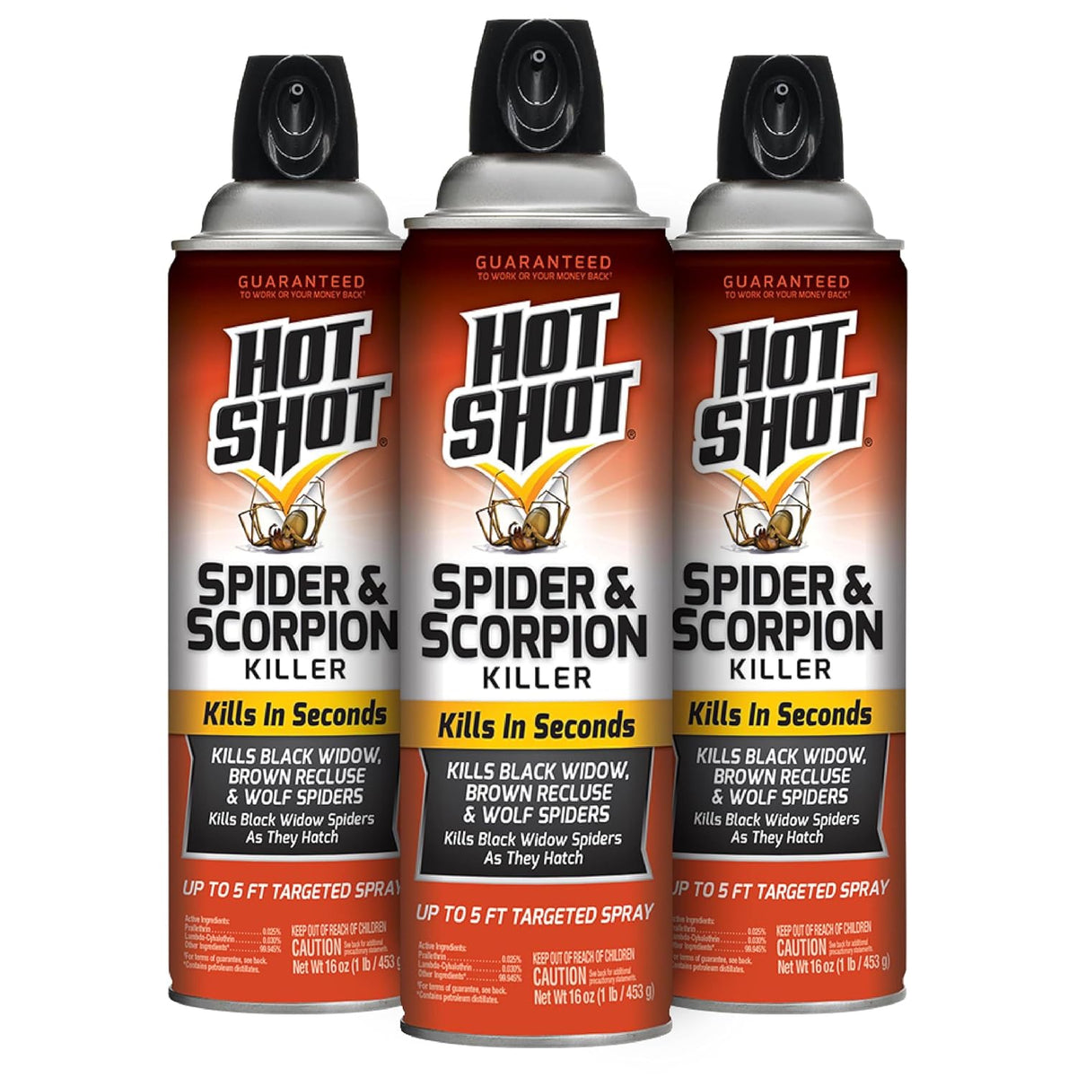 Hot Shot Spider & Scorpion Killer Aerosol Spray, 16 Oz, 3 Pack