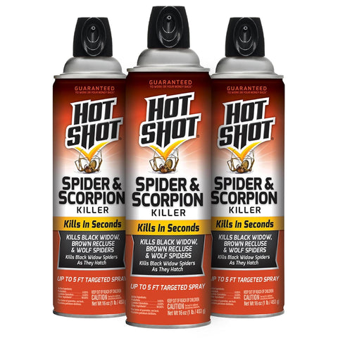Hot Shot Spider & Scorpion Killer Aerosol Spray, 16 Oz, 3 Pack