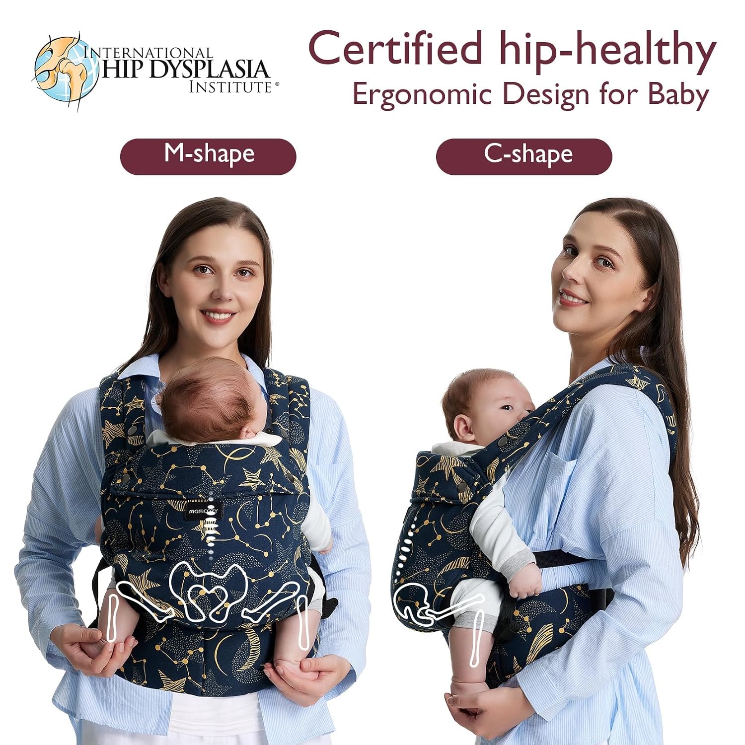 Momcozy PureHug Baby Carrier - Ergonomic, Cozy and Lightweight for 7-45 lbs