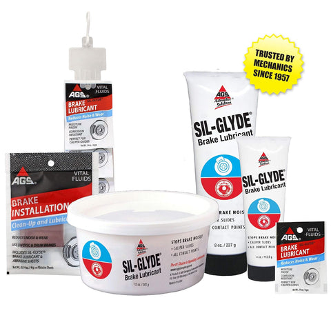 AGS Automotive Solutions SIL-Glyde 12 oz Tub Silicone Based Brake Assembly Lubricant for Eliminating Disc Brake Squeal - Moisture Proof, Heat Resistant, Rust and Corrosion Protector (Pack of 2)