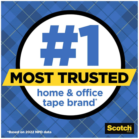 Scotch Wall-Safe Tape, 2 Dispensered Rolls, Sticks Securely, Removes Cleanly, Invisible, Designed for Displaying, Photo Safe, 3/4 in x 600 in (183-DM2)