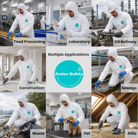 Andes Hazmat Suit, Disposable Paint Suit, Lab Coverall