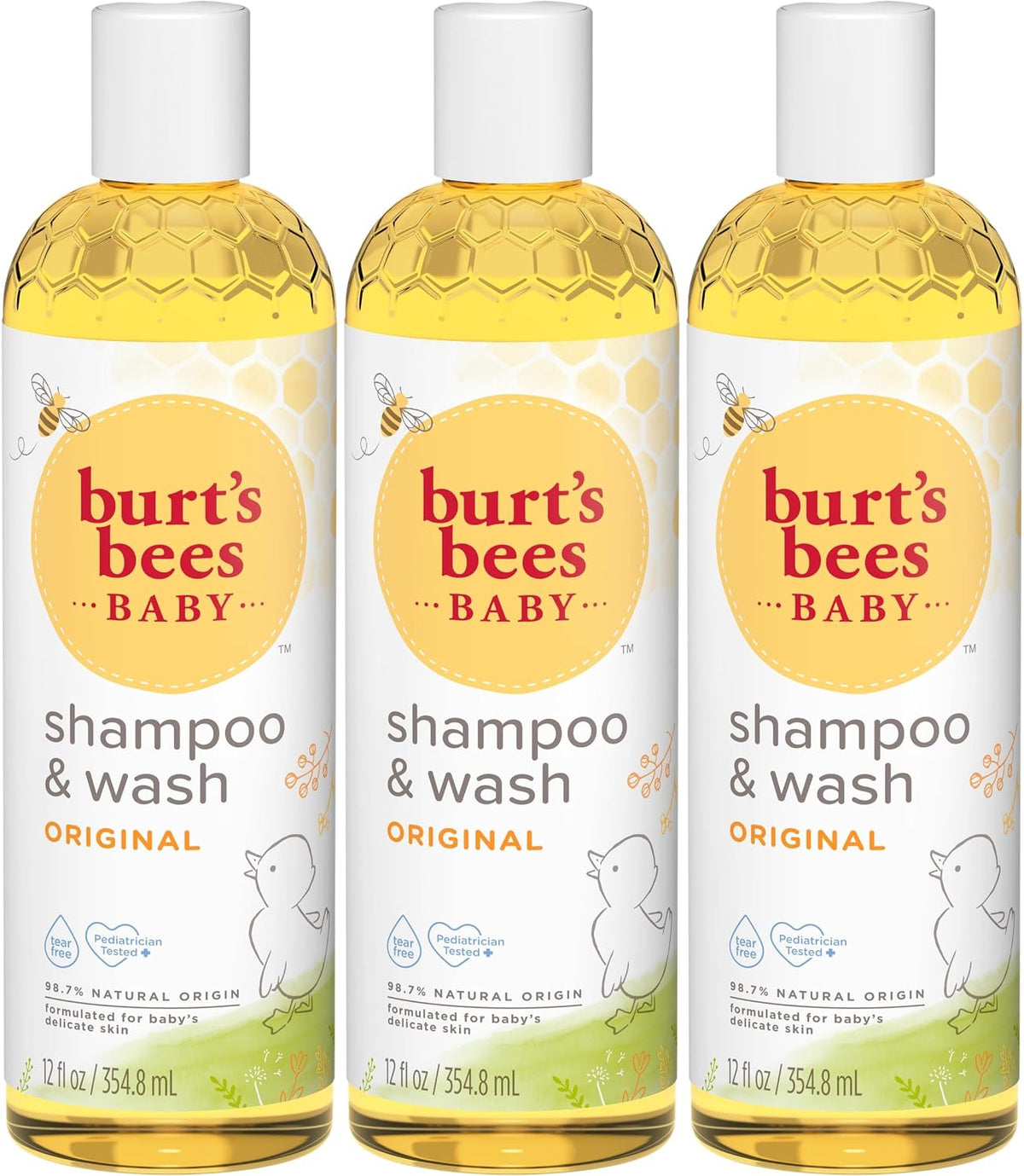 Burt's Bees Baby Shampoo & Wash, Tear Free Soap, Baby Care, Original,12 Ounce (Pack of 3)