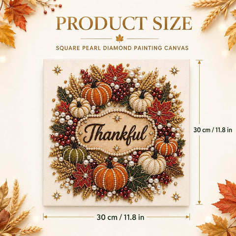 Thanksgiving Pearl Art Kits for Adults, 5D Framed Pearl Diamond Painting