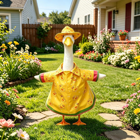 Porch Raincoat Goose Outfits Set for 23 Inch Goose Statue