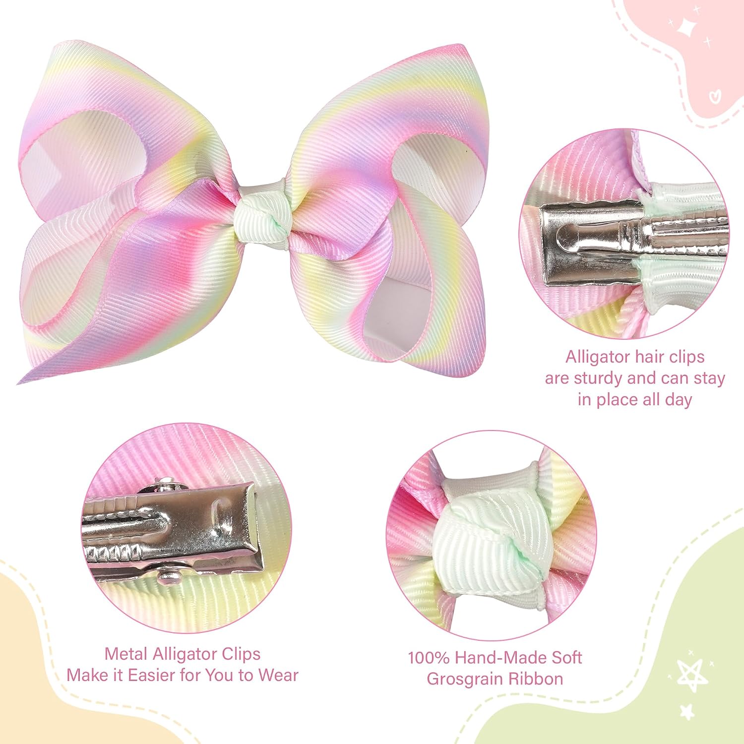 CÉLLOT 40Pcs 4.5 Inch Hair Bow for Girls Toddler Hair Accessories in Pairs