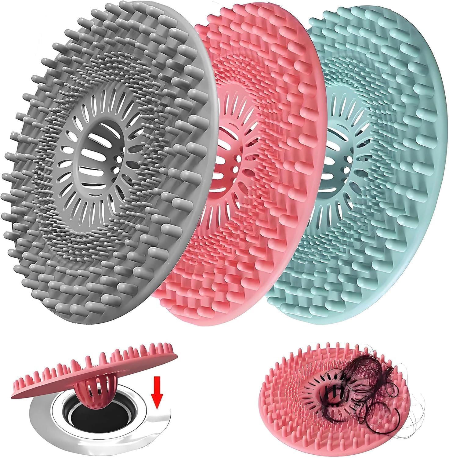 Silicone Hair Catcher for Shower Drain & Bathtub – Anti-Clog Sink Strainer