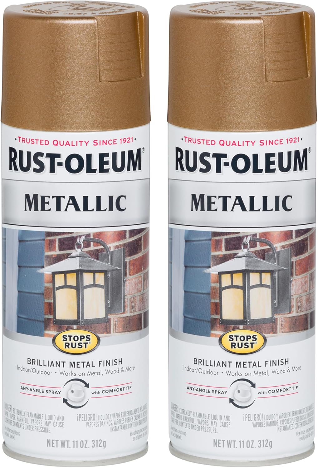 Rust-Oleum Stops Rust Metallic Spray Paint, Antique Brass