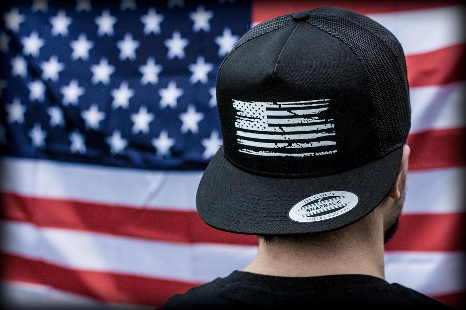 Tactical Pro Supply PVC American Flag Snapback Hat for Men and Women
