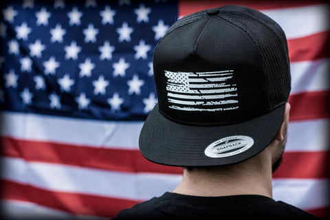Tactical Pro Supply PVC American Flag Snapback Hat for Men and Women