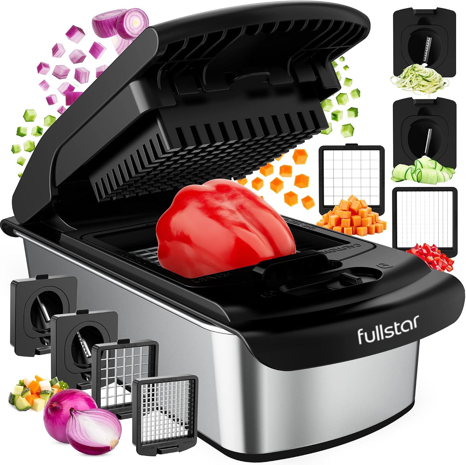 Fullstar Pro Original Vegetable Chopper & Spiralizer, Kitchen Prep Tool