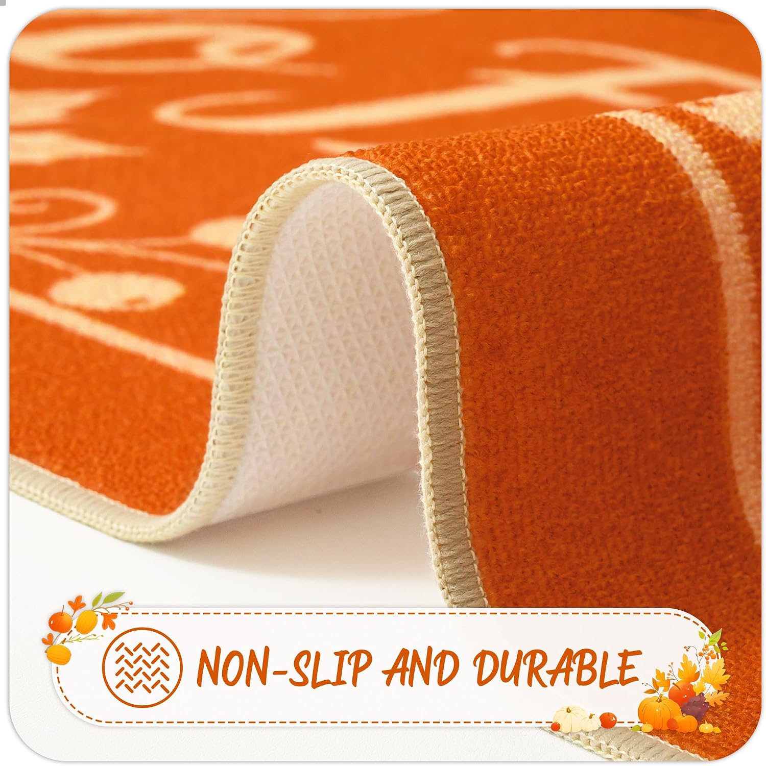 Fall Front Door Mat 2'x3', Hello Pumpkin Welcome Mat for Porch Rugs