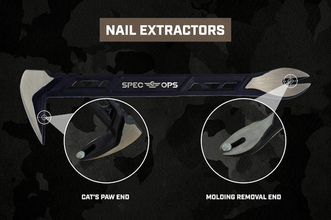 Spec Ops Tools Nail Puller Cats Paw Pry Bar for Prying, Demolition & Nail Pulling, High-Carbon Steel, 10 Inch