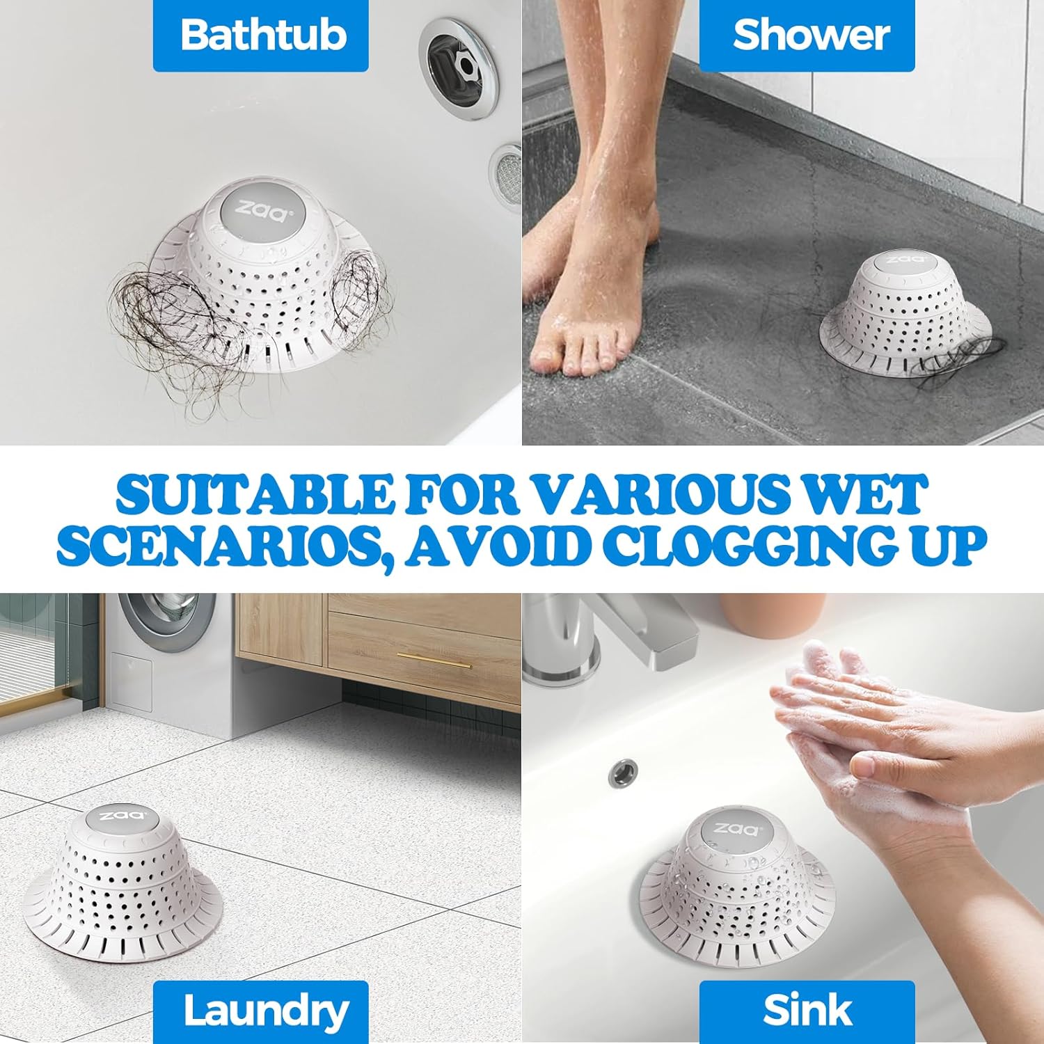 zaa Shower Drain Hair Catcher Bathtub Drain Strainer Sink Drain Protector
