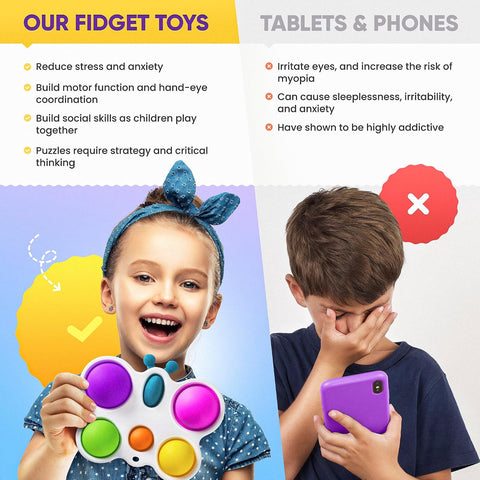 Fidget Poppers Pack – 50 Pcs Fidget Toys, Party Favors for Kids 8-12, Stocking Stuffers, Bulk Sensory Toys for Classroom Treasure Box Prizes, Goodie Bags, Birthday Gifts