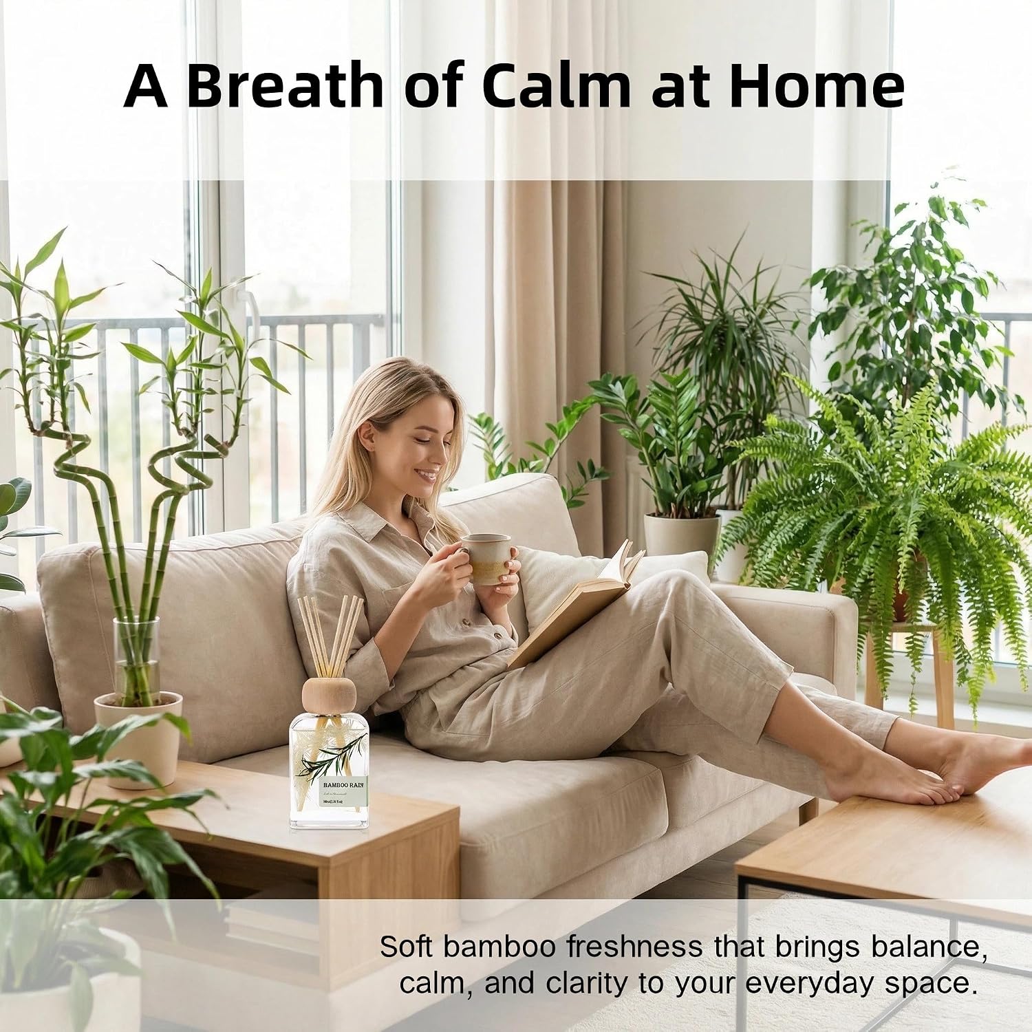 Bamboo Reed Diffuser, 3.34 Fl Oz