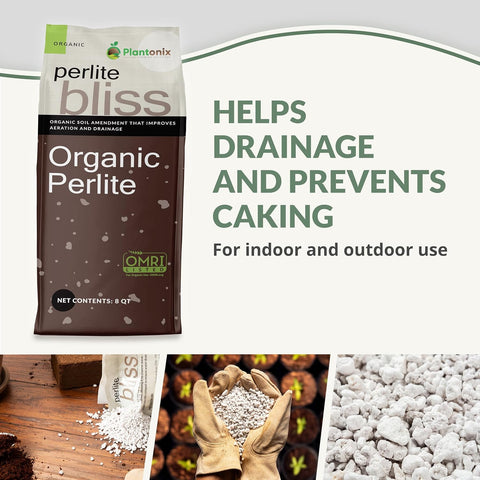 Perlite Bliss (16 Qts) - Organic Perlite for Plants Indoor Soil Amendment - Horticultural Perlite for Gardening & Seed Starting - Mixes Easily with Potting Soil, Vermiculite, & Coco Coir for Plants