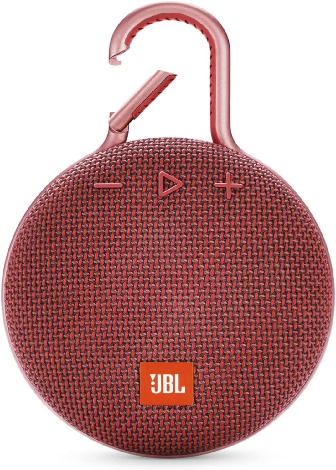 JBL Clip 3, Fiesta Red - Waterproof, Durable & Portable Bluetooth Speaker - Up to 10 Hours of Play - Includes Noise-Cancelling Speakerphone & Wireless Streaming