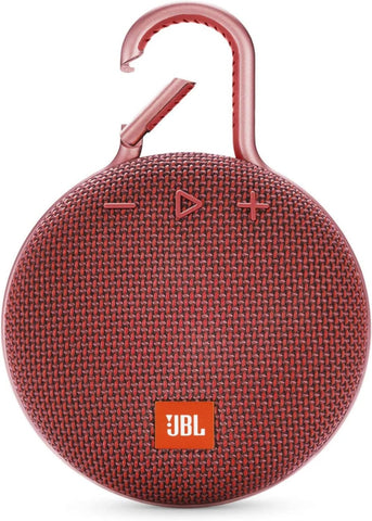 JBL Clip 3, Fiesta Red - Waterproof, Durable & Portable Bluetooth Speaker - Up to 10 Hours of Play - Includes Noise-Cancelling Speakerphone & Wireless Streaming
